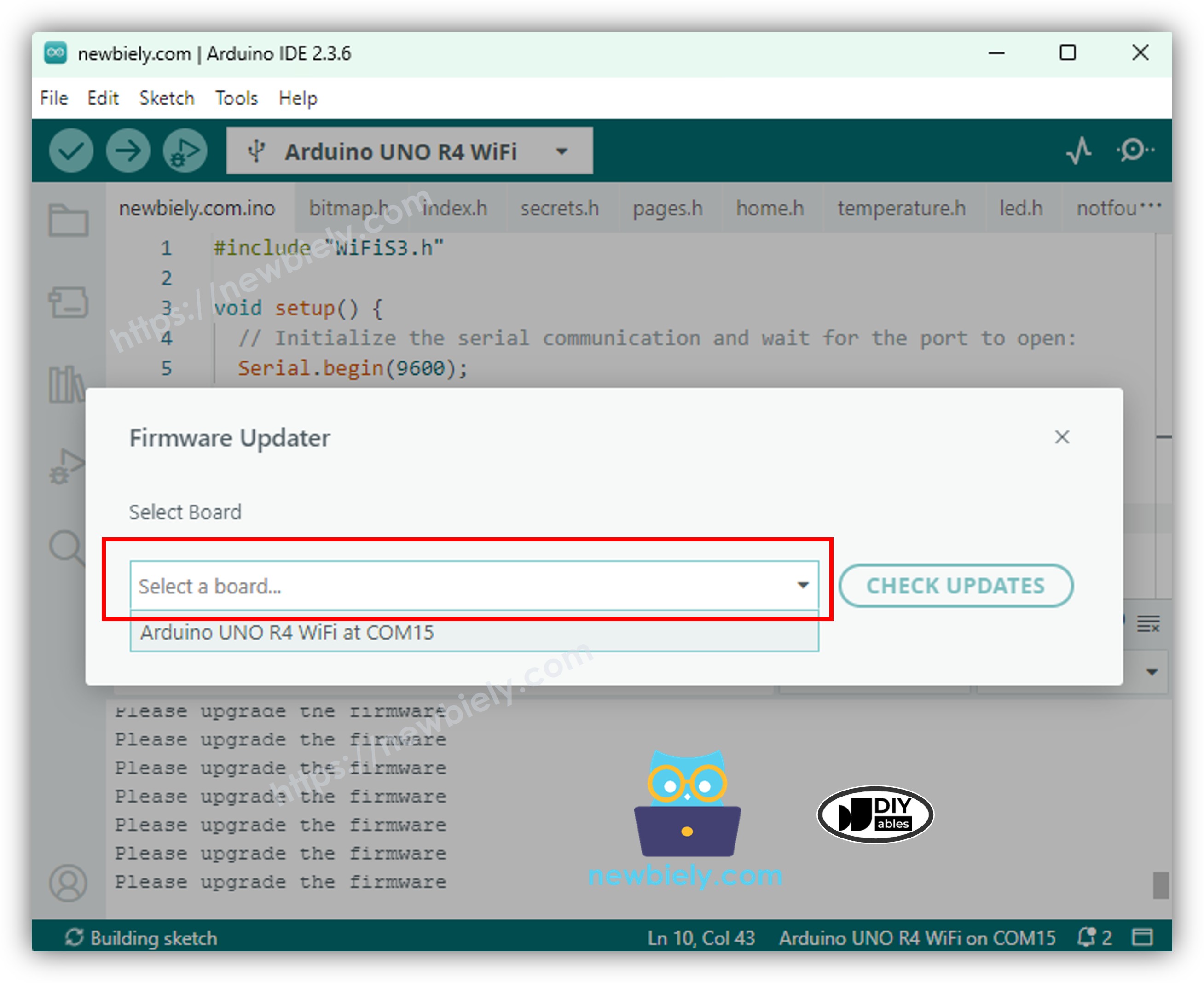 Actualización de firmware para Arduino Uno R4 WiFi