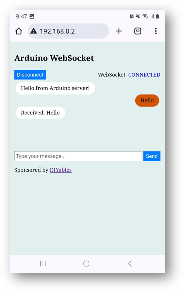Servidor de chat WebSocket para Arduino