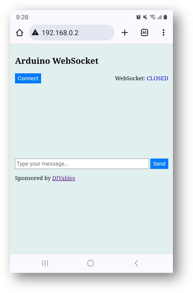 Navegador web de Arduino WebSocket