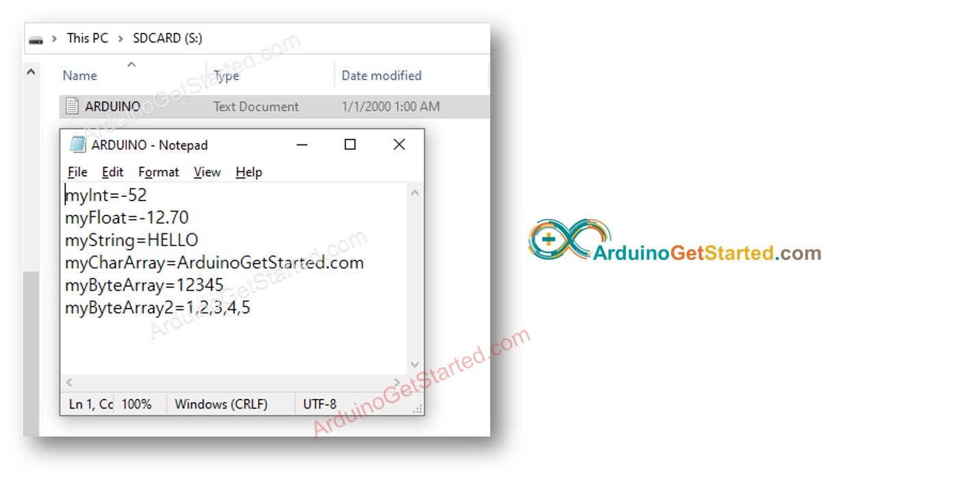 Arduino escribe una variable en la tarjeta microSD