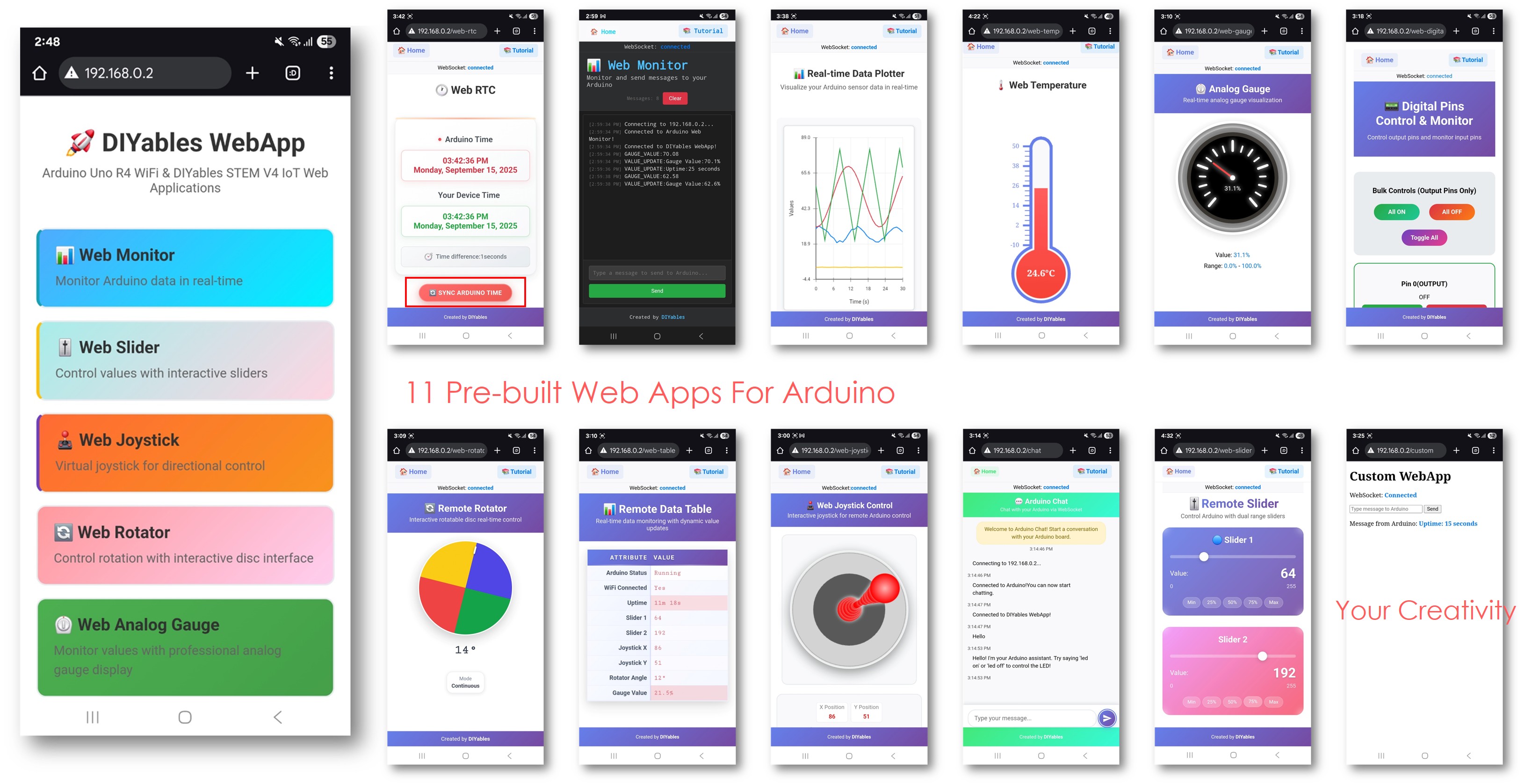 Aplicaciones web ESP32 de DIYables