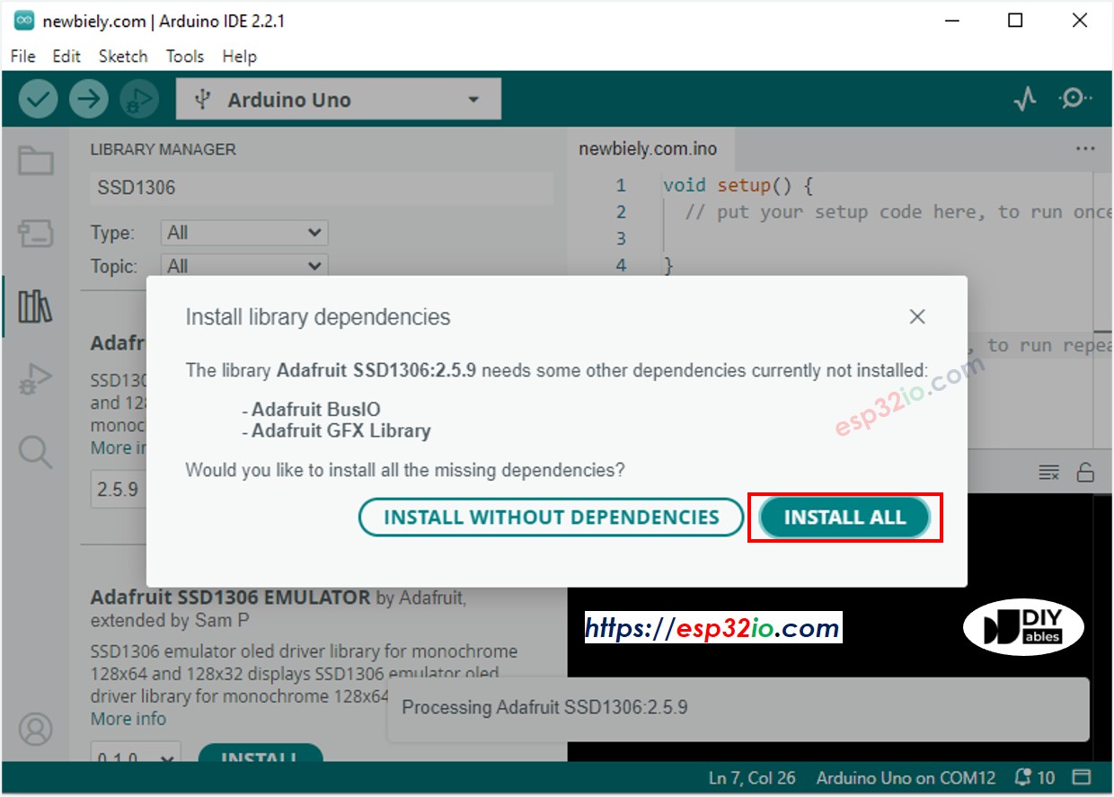 Biblioteca de sensores Adafruit GFX para ESP32