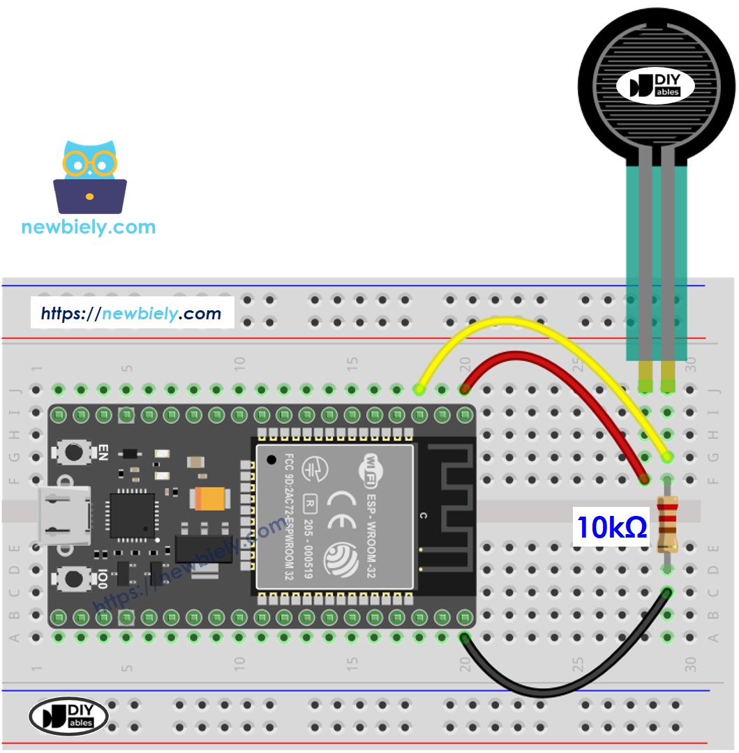 Diagrama de cableado forzado del ESP32