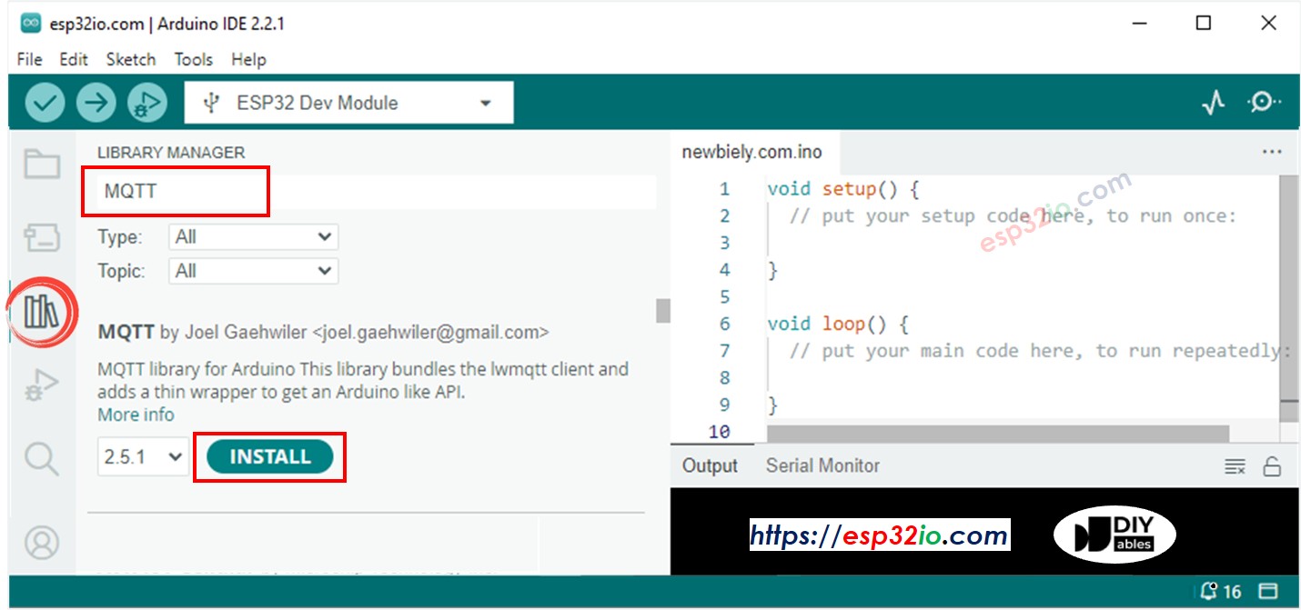 Biblioteca MQTT para ESP32