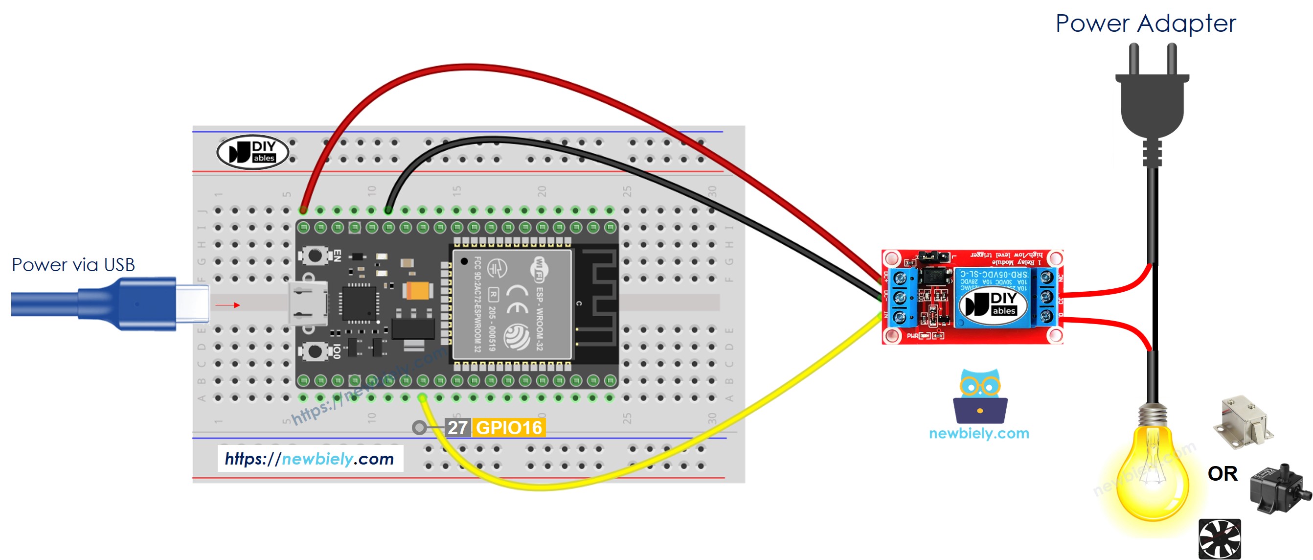 Diagrama de cableado del relé ESP32