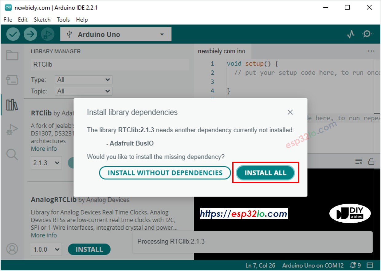 Biblioteca BusIO de Adafruit para ESP32
