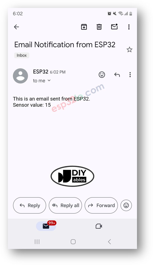 ESP32 envía un correo electrónico.