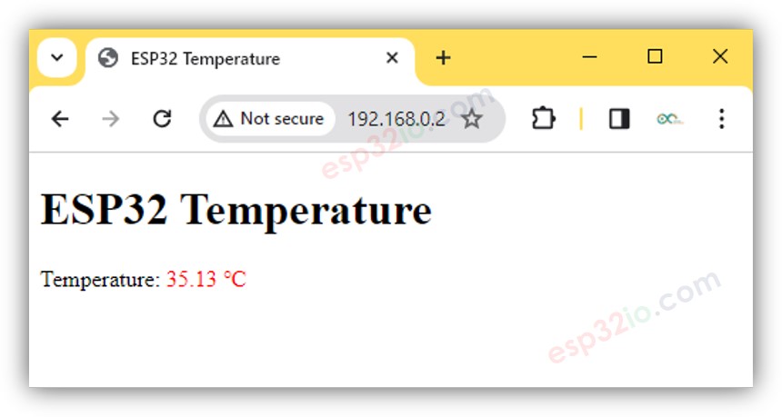 Navegador web de temperatura para ESP32