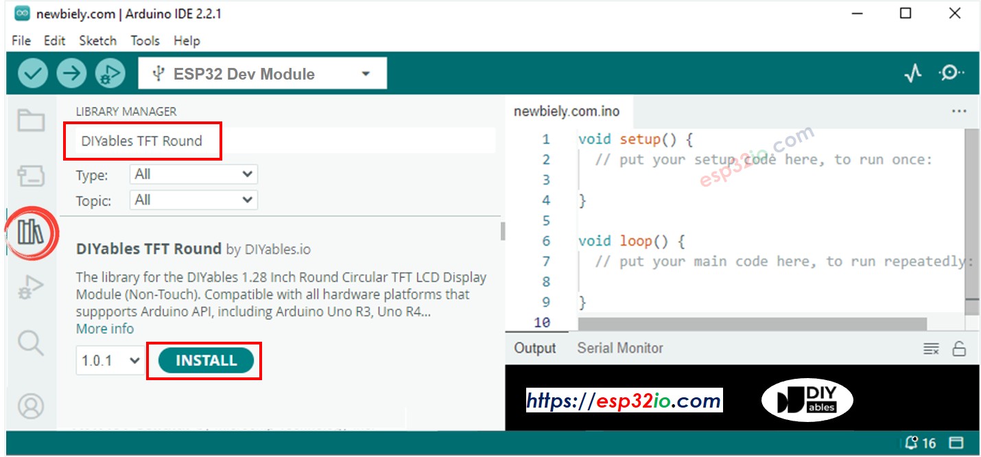 Instalación de la biblioteca TFT LCD para ESP32