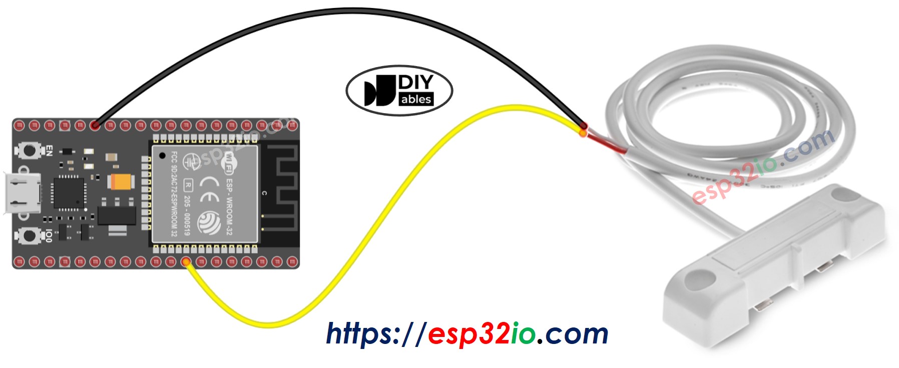 Diagrama de cableado para detector de fugas de agua ESP32