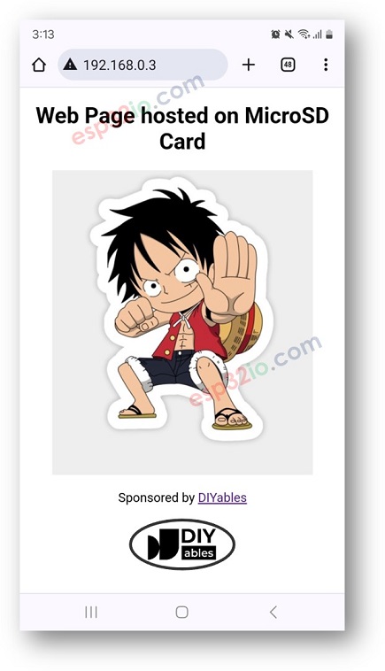 Página web ESP32 en la tarjeta SD