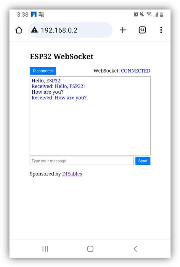 Servidor de chat WebSocket para ESP32