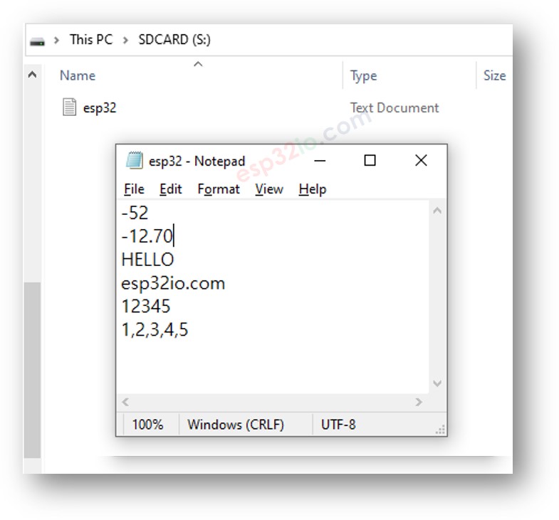 ESP32 escribe una variable en la tarjeta microSD