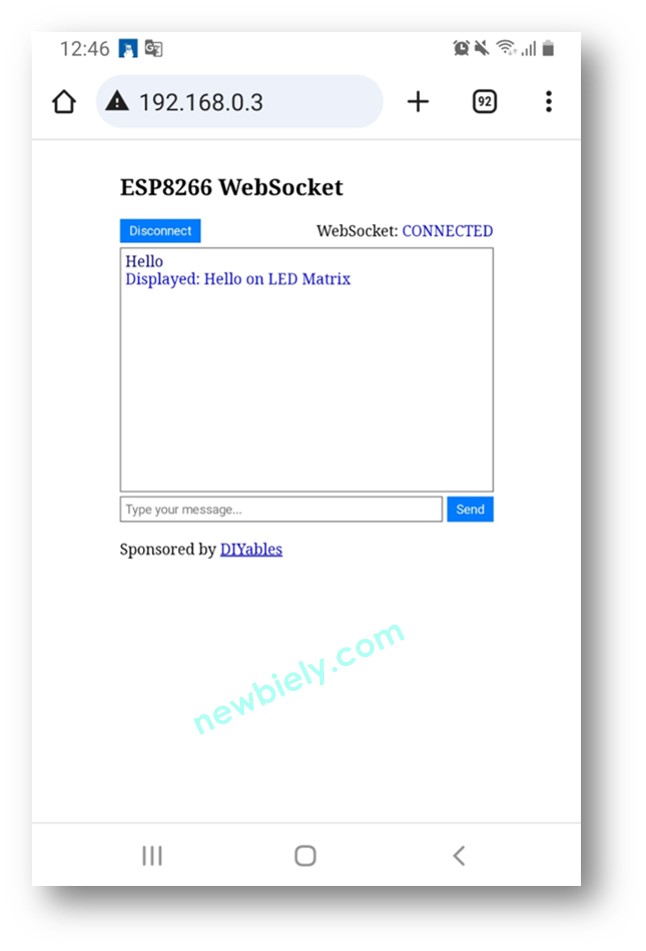 Servidor de chat WebSocket para ESP8266 NodeMCU