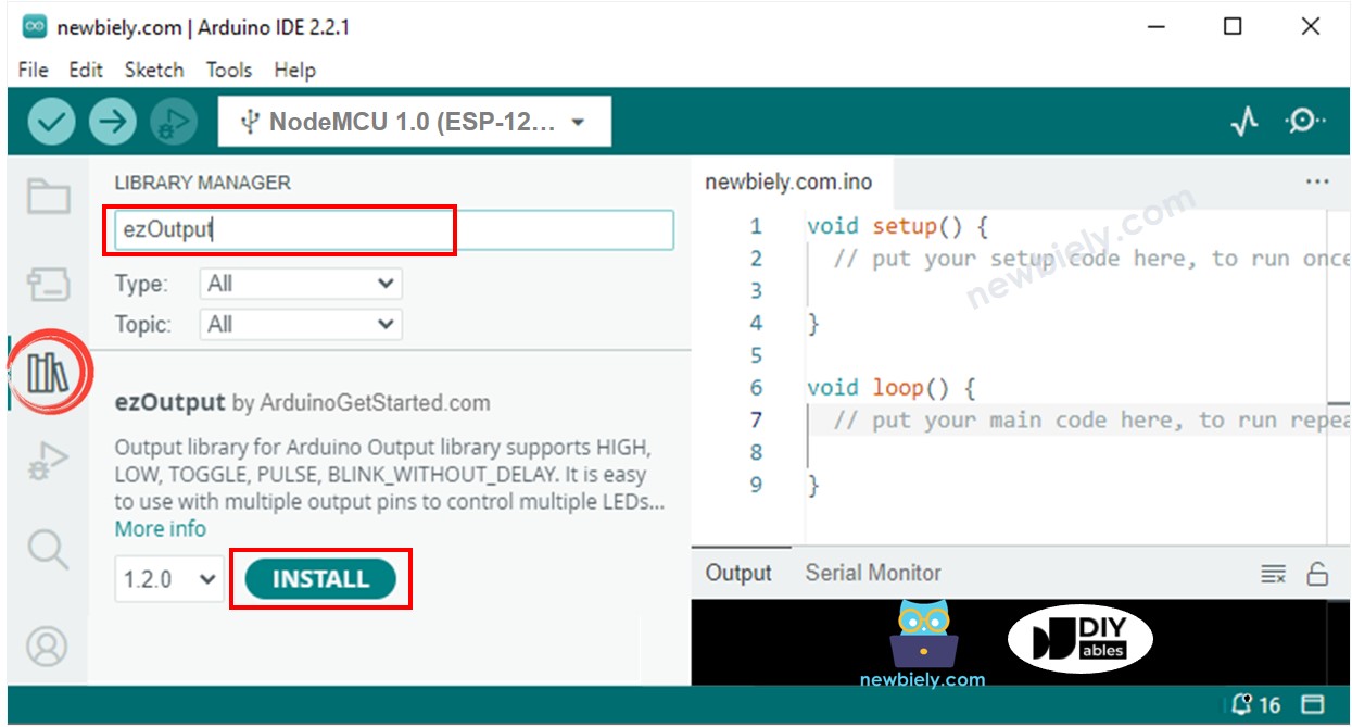Biblioteca de salida para ESP8266 NodeMCU