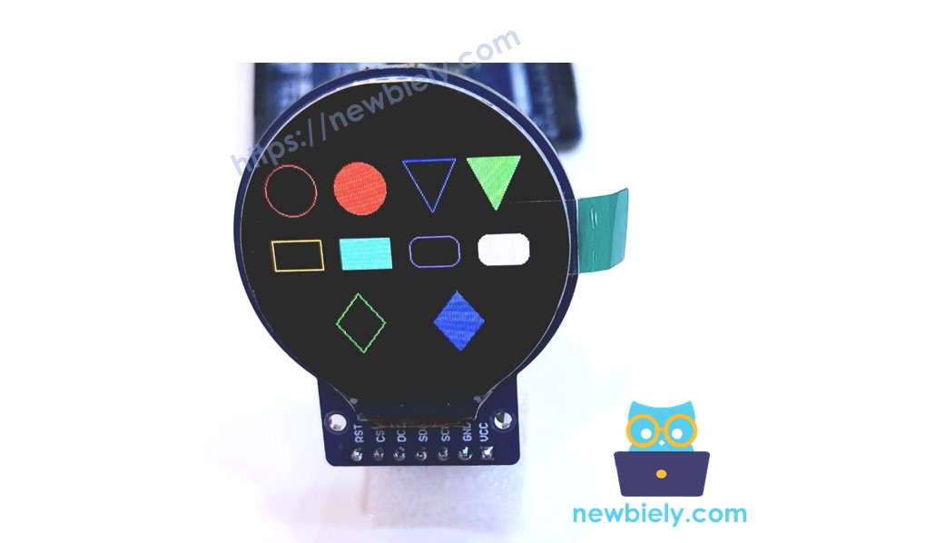 ESP8266 NodeMCU Pantalla TFT-LCD circular para dibujar formas