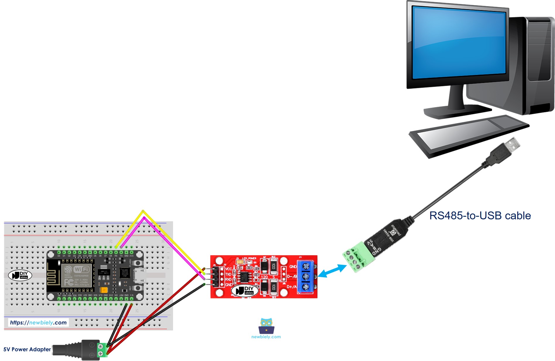 Comunicación RS-485 entre ESP8266 NodeMCU y PC