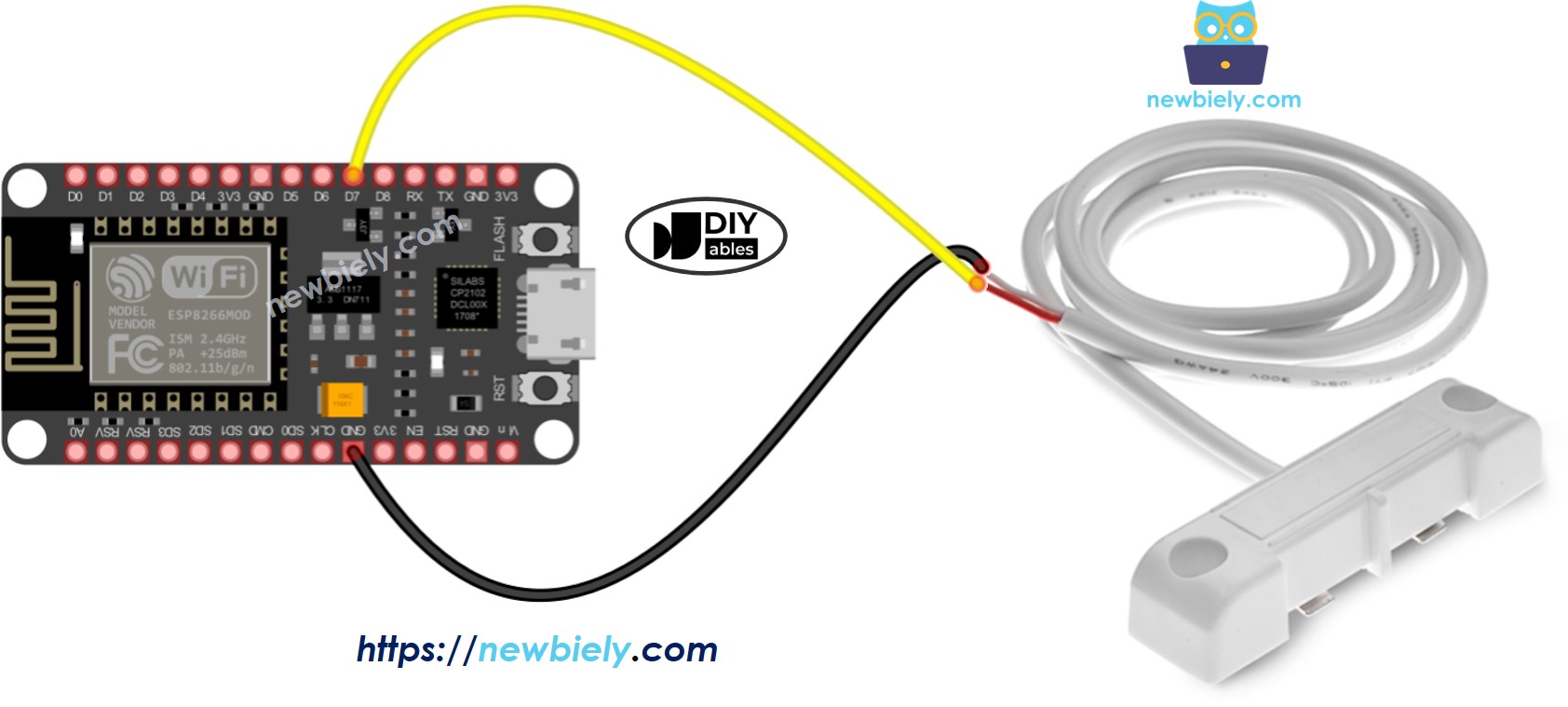 Diagrama de cableado del sensor de agua ESP8266 NodeMCU