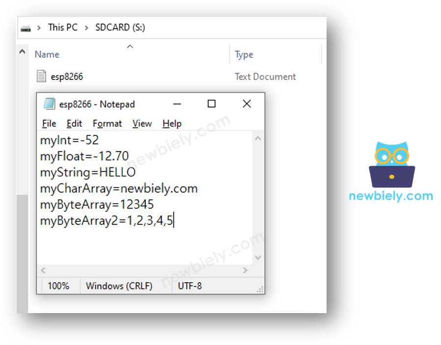 ESP8266 NodeMCU escribe una variable en la tarjeta microSD.