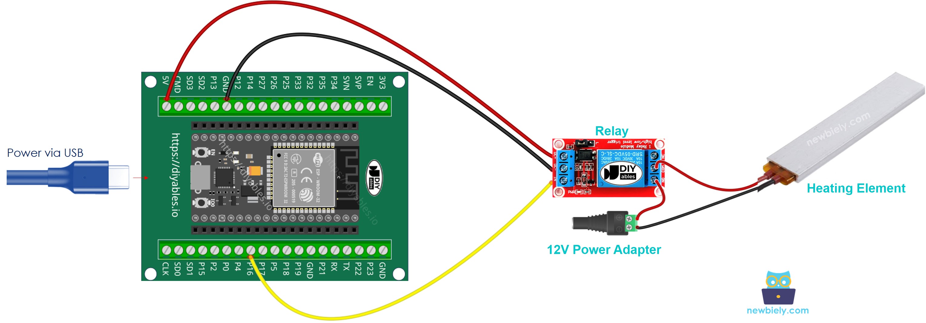 Cómo conectar ESP32 y controlar un elemento de calefacción