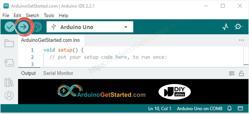 Subir código con el IDE de Arduino.