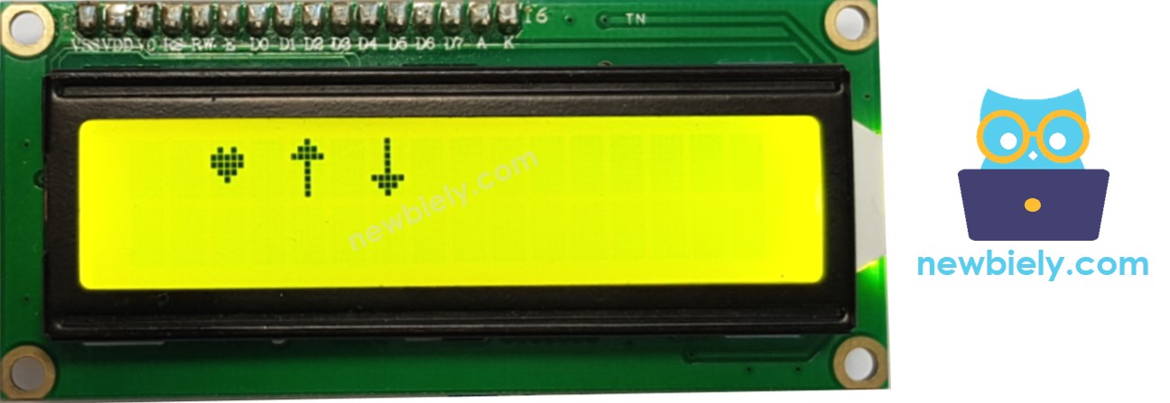 LCD con múltiples caracteres personalizados