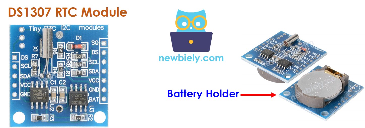 Pinout del módulo DS1307 de reloj en tiempo real