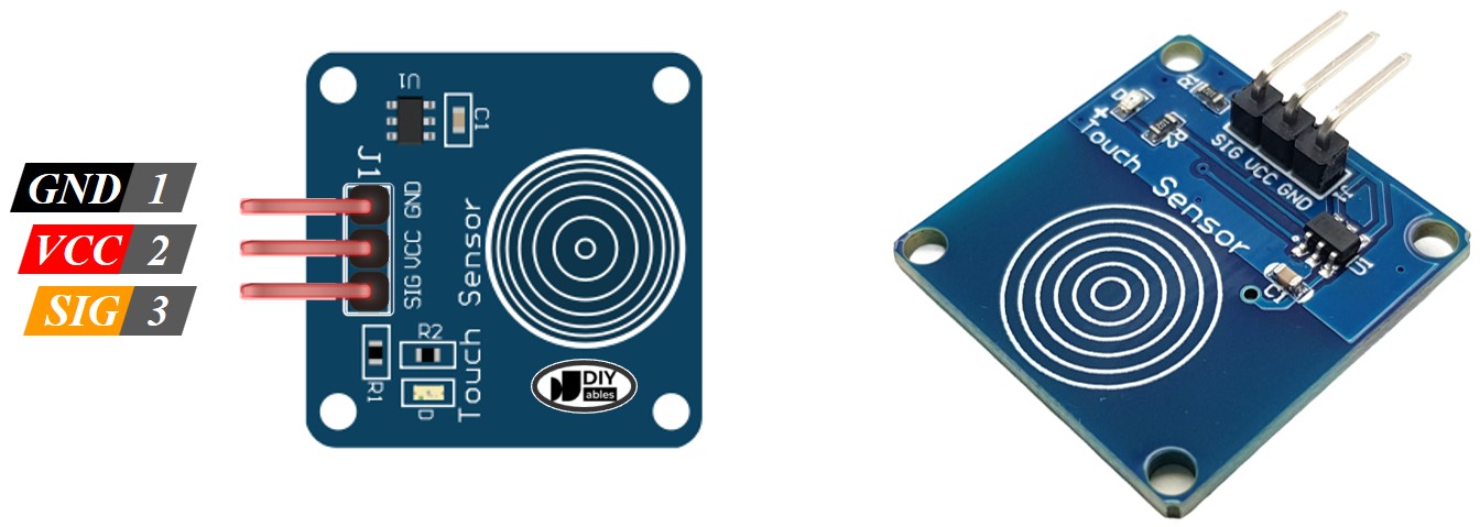 Disposición de pines del sensor táctil